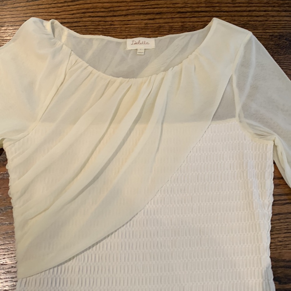 Anthropologie Ivory top sz S - Picture 2 of 8